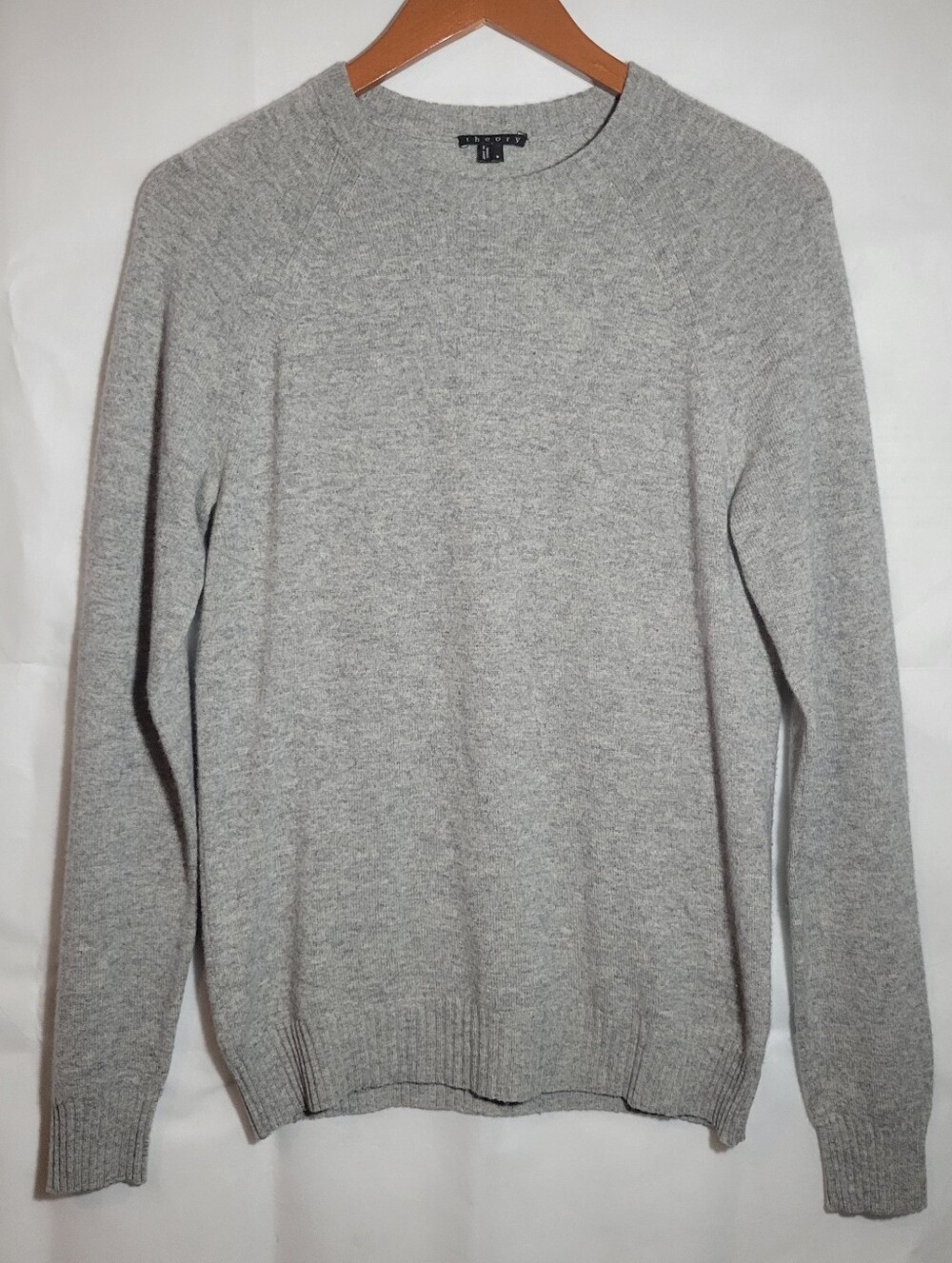 Theory Lorenz Sweater 100% Cashmere Womens Small Gray Crew Neck Jumper Neutral